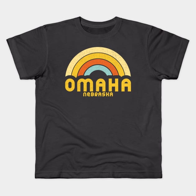 Retro Omaha Nebraska Kids T-Shirt by dk08